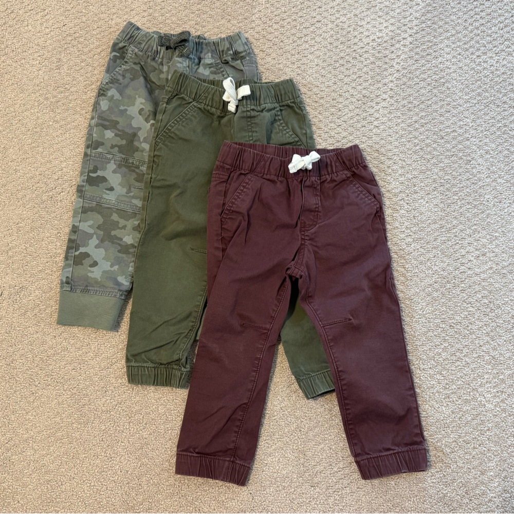 Cat & Jack Kids Casual Pants Set - Maroon, Camouflage, Olive